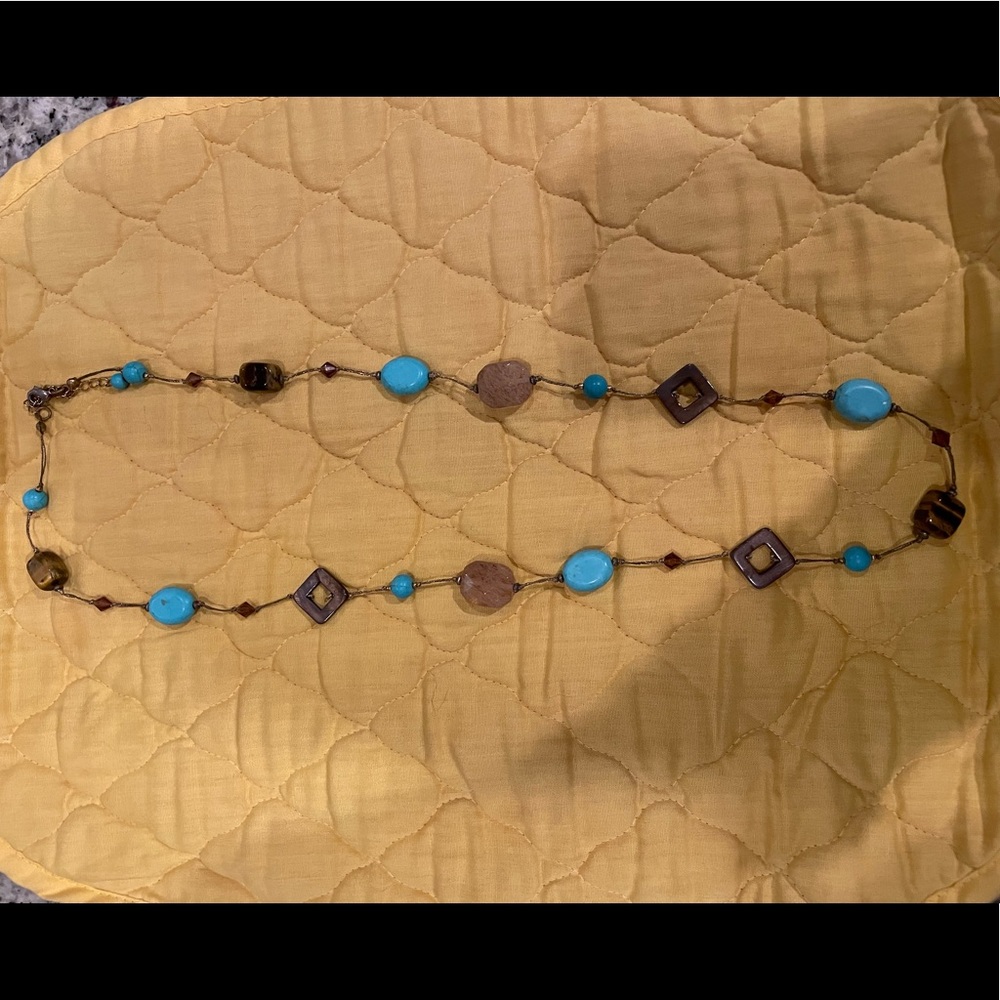 Real tigers eye and turquoise necklace